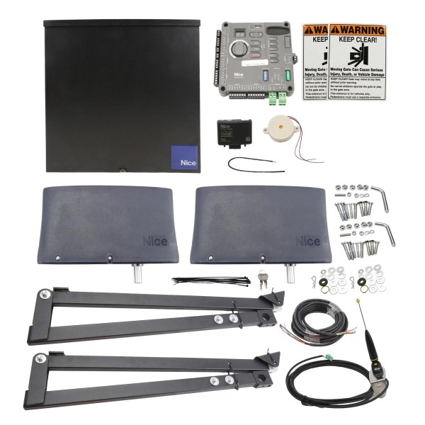 Nice Apollo Vanguard 3600ETL-1K Commercial ETL Swing Opener Dual Articulating Arm - Upgraded 1050 Board (Photo Eyes Shown)