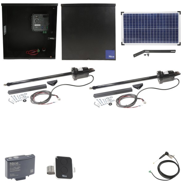 Nice Apollo 310TITAN-FULLPACKAGE-20S Swing Gate Opener Package W/ Wireless Keypad, Exit Wand & 20 Watt Solar Panel