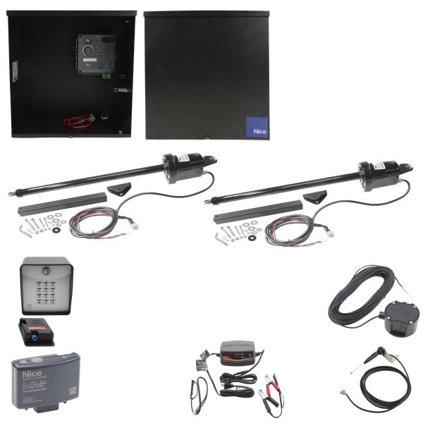 Nice Apollo 310TITAN-FULLPACKAGE-30S Swing Gate Opener Package W/ Wireless Keypad, Exit Wand & 30 Watt Solar Panel