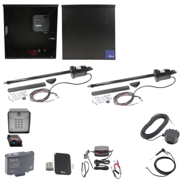Nice Apollo 310TITAN-FULLPACKAGE-30S Swing Gate Opener Package W/ Wireless Keypad, Exit Wand & 30 Watt Solar Panel