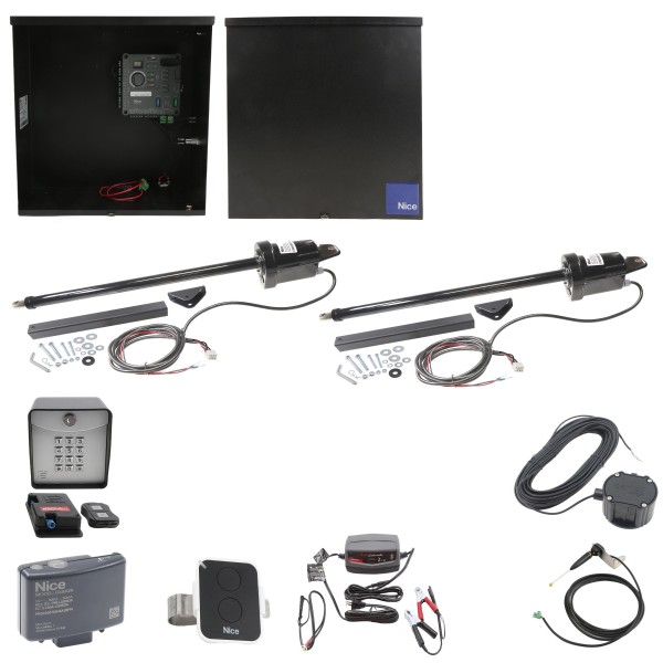 Nice Apollo 310TITAN-FULLPACKAGE-30S Swing Gate Opener Package W/ Wireless Keypad, Exit Wand & 30 Watt Solar Panel