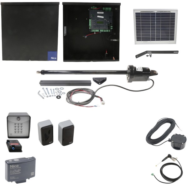 Nice Apollo 1550 ETL-1K Swing Gate Opener Solar Package w/ 10 Watt Solar Panel and Entry/Exit Controls