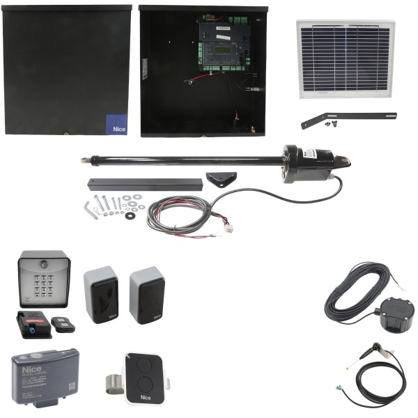 Nice Apollo 1550 ETL-1K Swing Gate Opener Solar Package w/ 10 Watt Solar Panel and Entry/Exit Controls