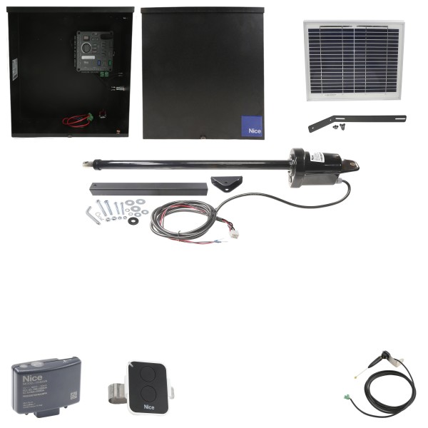 Nice Apollo 310TITAN-10S Swing Gate Opener Solar Package W/ 10 Watt Solar Panel