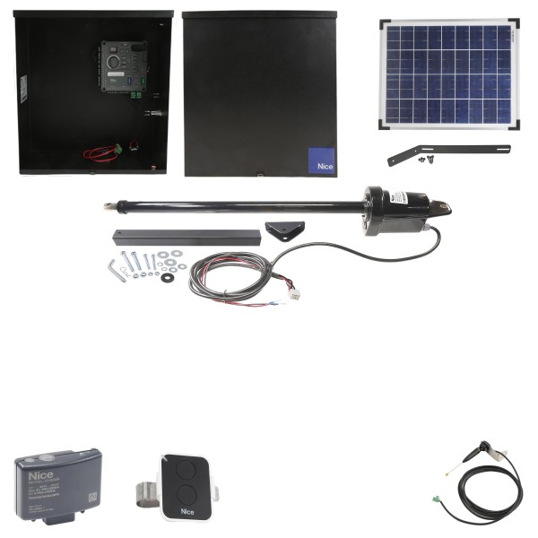 Nice Apollo 816 Linear Actuator Swing Gate Opener Package with 310 Control Board and 20W Solar Panel 