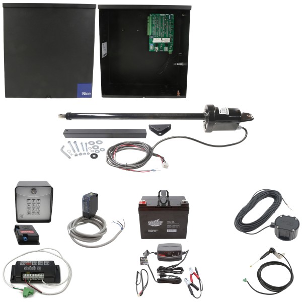 Nice Apollo Apollo 1500 Single Arm Swing Gate Opener Complete Package with 636 Control Board and 35 Ah Battery