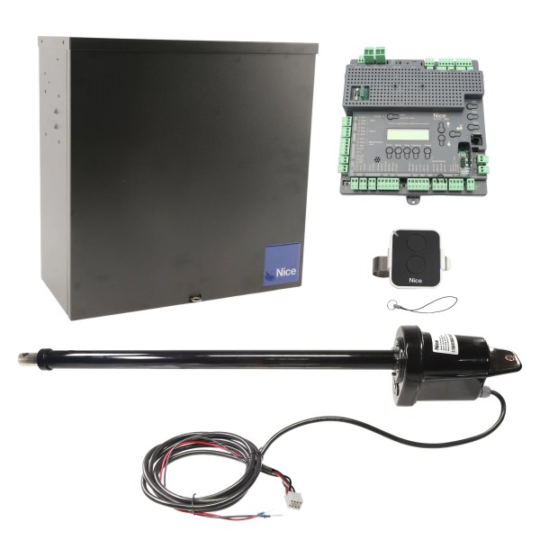 Nice Apollo MB1050 AC Swing Gate Opener Bundle w/ 1050 Controller & Enclosure, 816-1 Arm, OXI Receiver, ON2E Transmitter, & Battery (No Charger Required)
