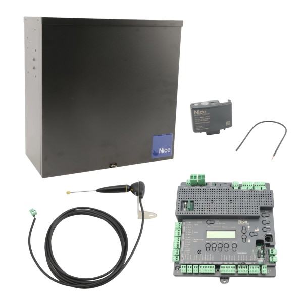 Nice Apollo 1050US Assembly Control System for Gate Automation w/ Control Box, OXI Receiver, ABF Antenna, Batteries, & Power Supply