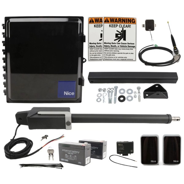 Nice Apollo TITAN12L1 AC Swing Gate Opener Kit With Battery Backup T12L1-AC-KIT