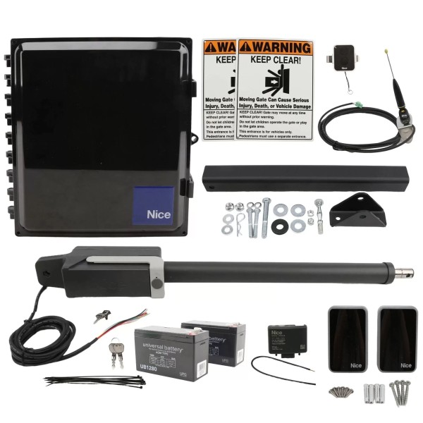 Nice Apollo TITAN12L1 AC Swing Gate Opener Kit With Battery Backup T12L1-AC-KIT