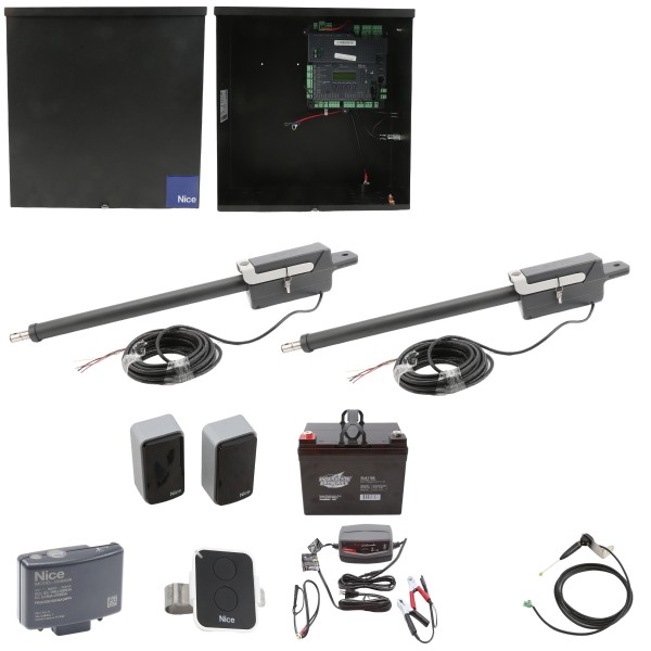Nice Apollo Titan Dual Swing Gate Opener with 1050 Control Board - 35 Ah Battery Included