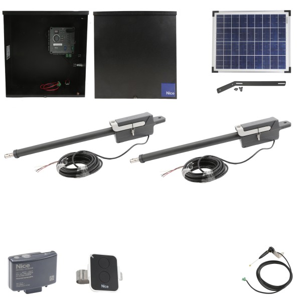 Nice Apollo 310APOLLO-FULLPACKAGE-10S Swing Gate Opener Package W/ Wireless Keypad, Exit Wand & 10 Watt Solar Panel