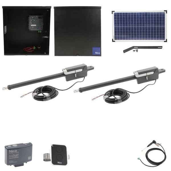Nice Apollo 310APOLLO-FULLPACKAGE-20S Swing Gate Opener Package W/ Wireless Keypad, Exit Wand & 20 Watt Solar Panel