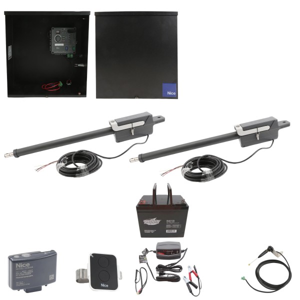 Nice Apollo Titan Dual Swing Gate Opener with 310 Control Board - 75 Ah Battery Included