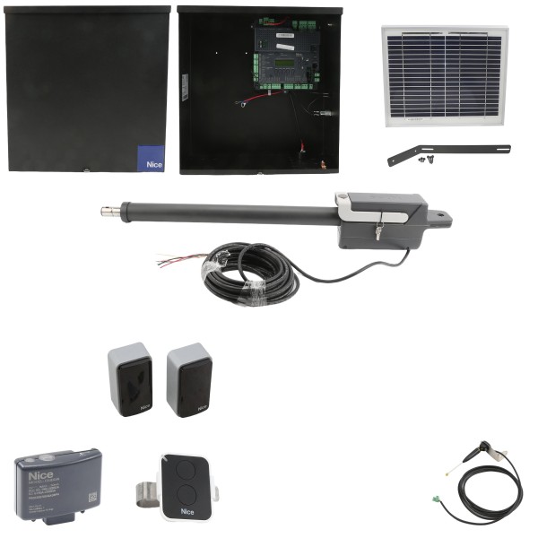 Nice Apollo TITAN12L1 Swing Gate Opener Solar Package w/ 1050 Control Board and 10 Watt Solar Panel