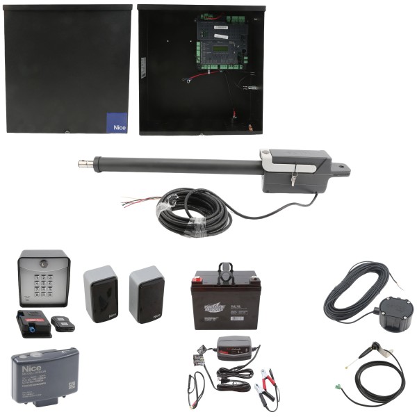 Nice Apollo Titan 12L1 Single Swing Gate Opener Complete Package with 1050 Control Board and 35 Ah Battery