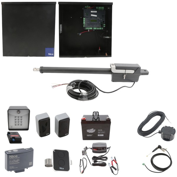 Nice Apollo Titan 12L1 Single Swing Gate Opener Complete Package with 1050 Control Board and 35 Ah Battery