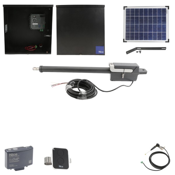 Nice Apollo Titan 912L Actuator Swing Gate Opener Package with 310 Control Board and 20W Solar Panel