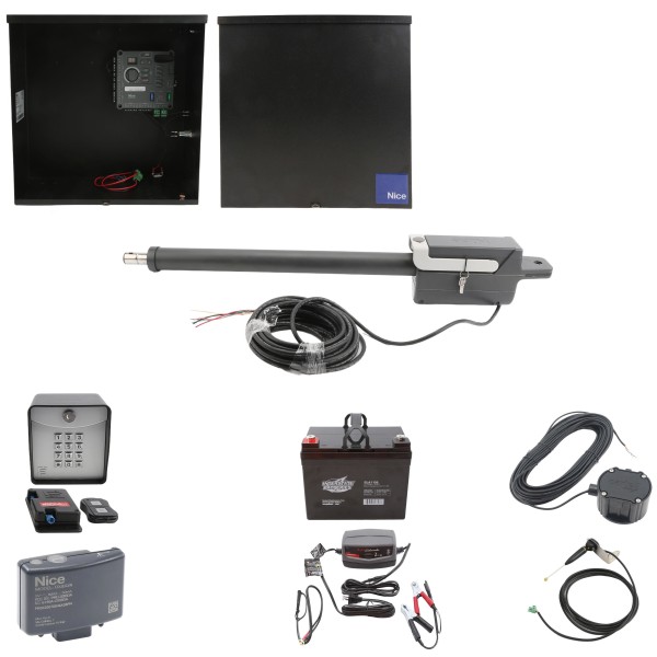 Nice Apollo Titan 310 Single Arm Swing Gate Opener Complete Package with 310 Control Board and 35 Ah Battery