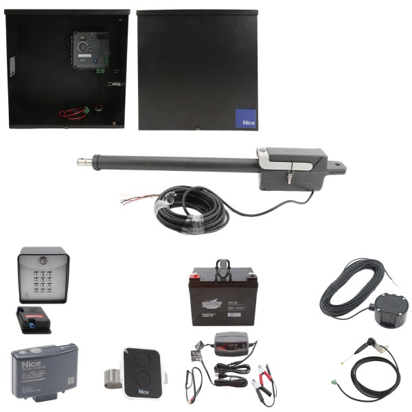 Nice Apollo Titan 310 Single Arm Swing Gate Opener Complete Package with 310 Control Board and 35 Ah Battery