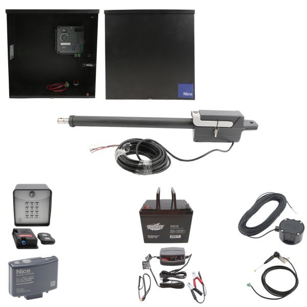 Nice Apollo Titan 912L1 Actuator Swing Gate Opener Complete Package with 310 Control Board and 75 Ah Battery