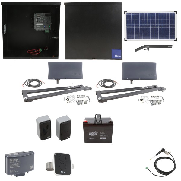 Nice Apollo Vanguard 3501 Dual Arm Swing Gate Opener with 310 Control Board and 35 Ah Battery