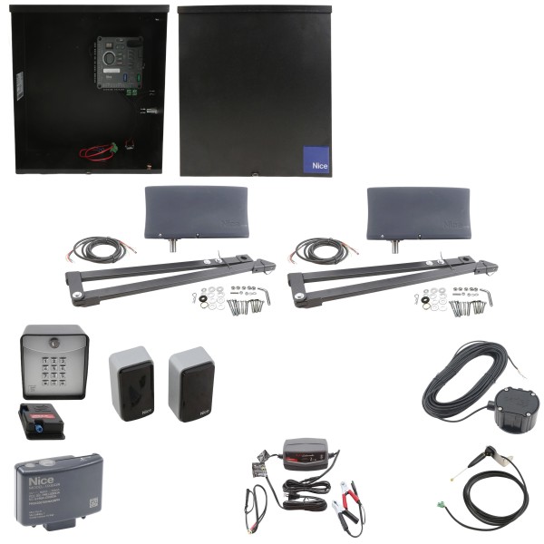 Nice Apollo 3600ETL-1k Vanguard Dual Swing Gate Opener Full Package w/ Entry/Exit Controls