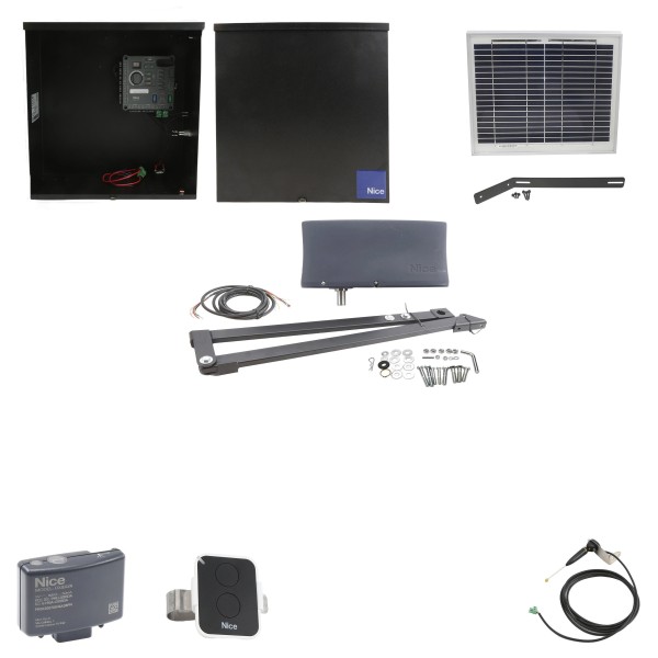 Nice Apollo 3500ETL-1K Vanguard 3501 Swing Gate Opener Solar Package w/ 10 Watt Solar Panel