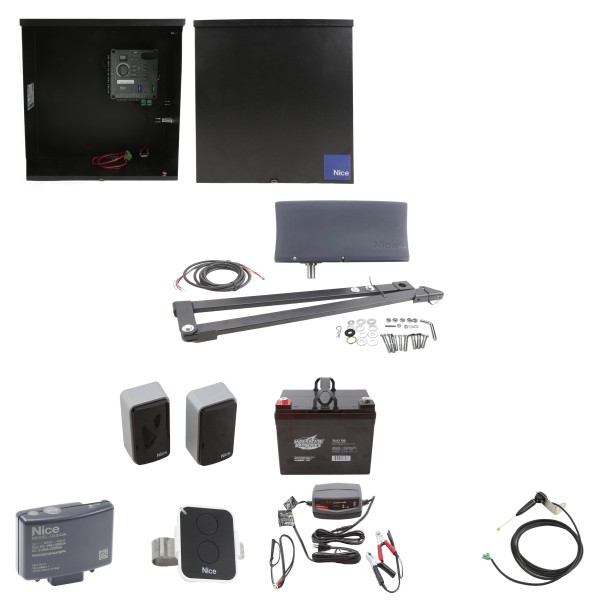 Nice Apollo Vanguard Swing Gate Opener with 310 Control Board - 35 Ah Battery Included