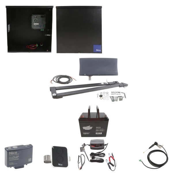 Nice Apollo Vanguard Heavy-Duty Swing Gate Opener with 310 Control Board - 75 Ah Battery Included