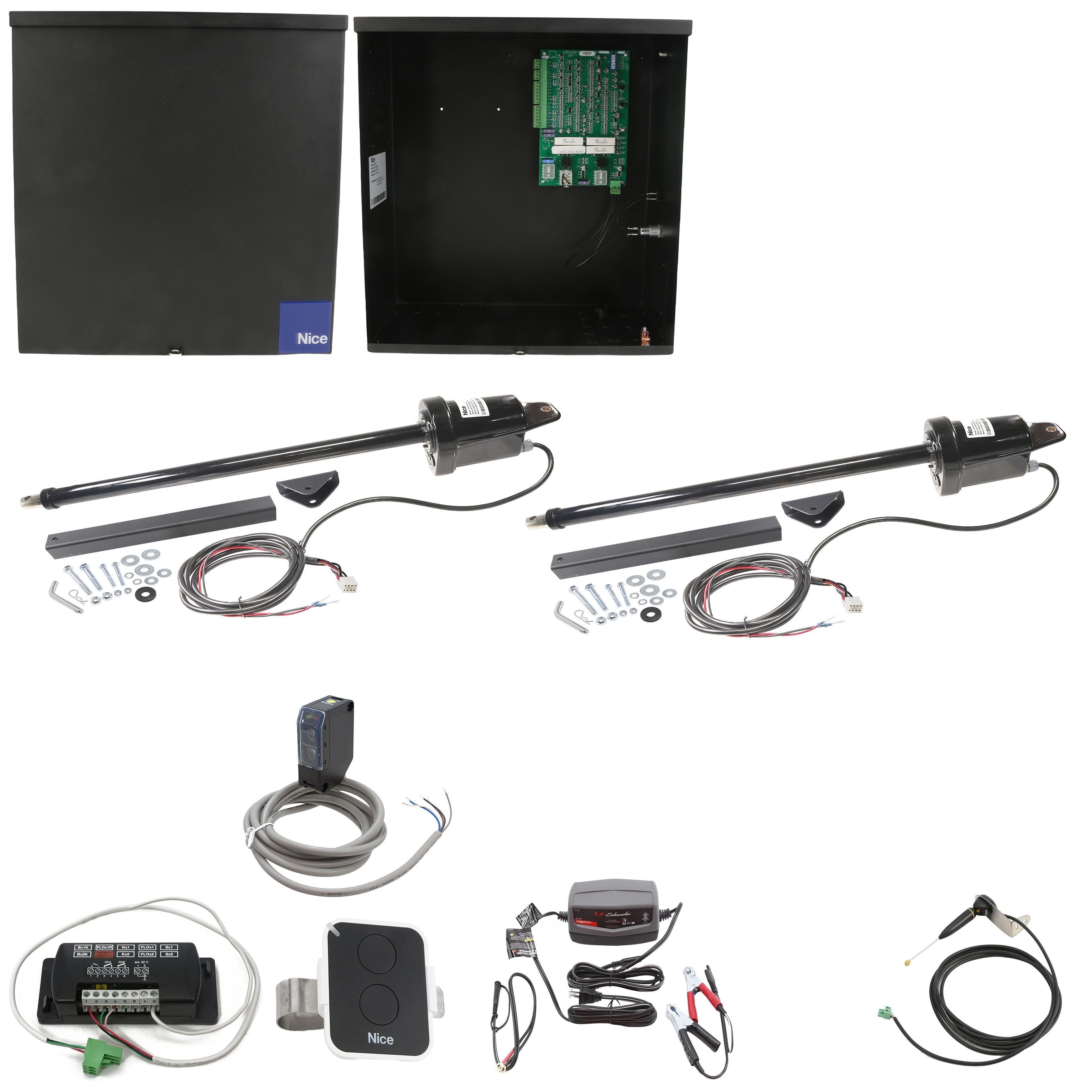 Nice Apollo Dual Swing Gate Opener with 636 Control Board - No