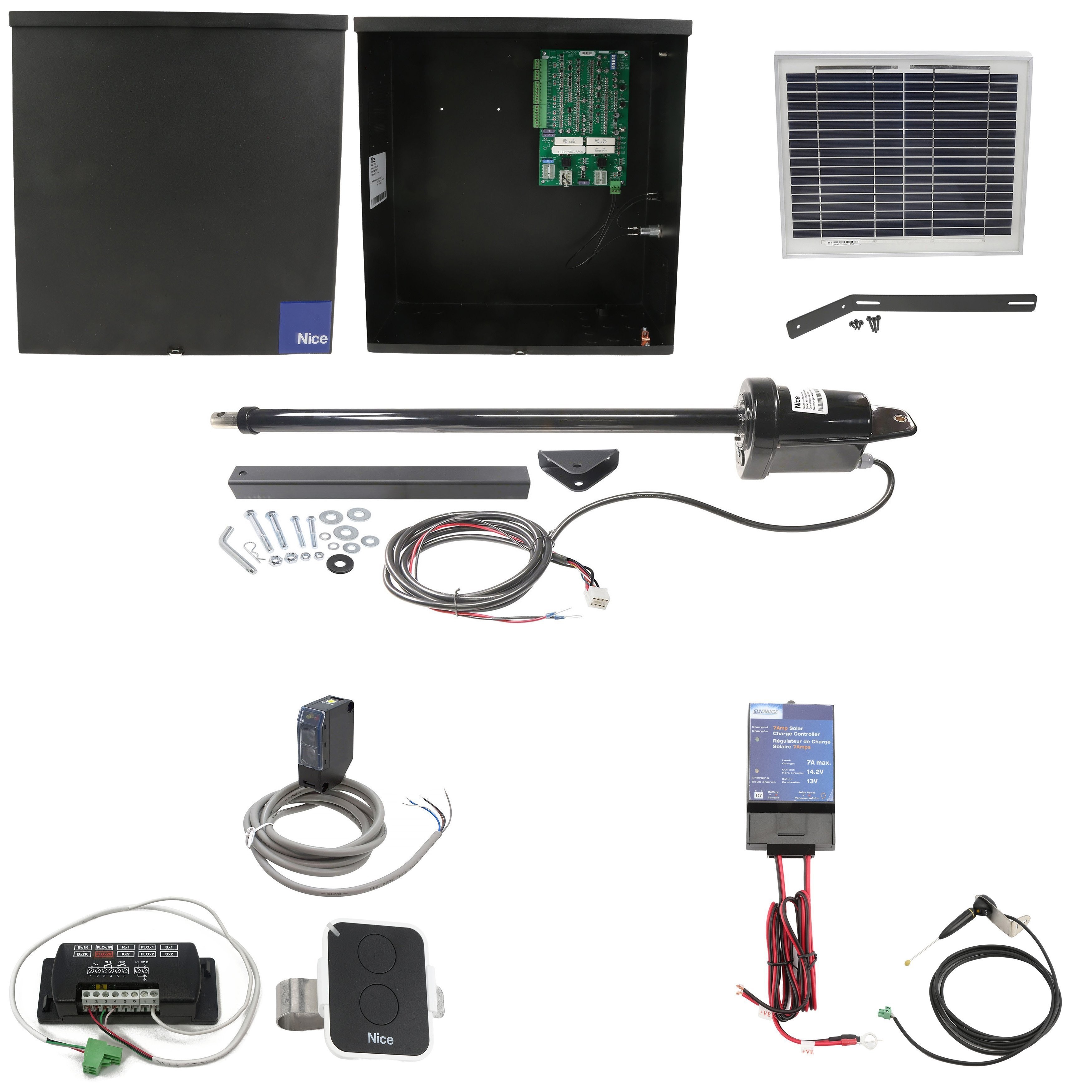 Nice Apollo 1500 Single Arm Swing Gate Opener Package with 636