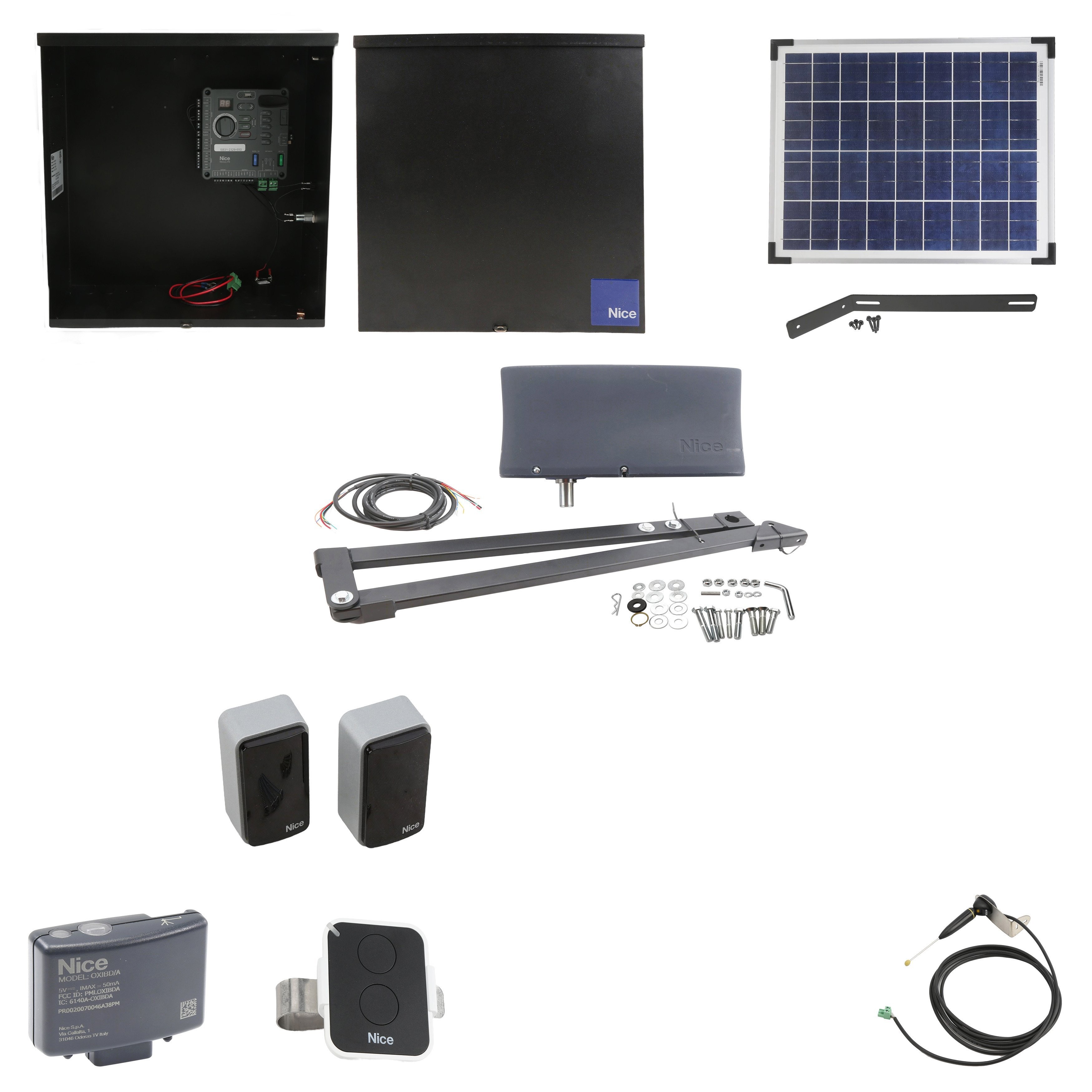 Single Swing Gate Opener Kit with 20-Watt Solar Panel E-S 1000H/20-Watt