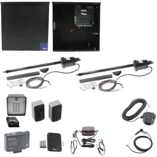 Nice Apollo 1650ETL-1K Smart ETL Dual Swing Gate Opener Full Package w/ Entry/Exit Controls