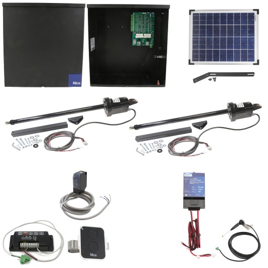 Nice Apollo 1600 Dual Swing Gate Opener Solar Package With 20 Watt Solar Pane1