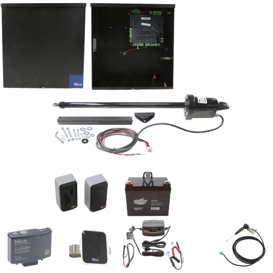 Nice Apollo Swing Gate Opener with 1050 Control Board - 35 Ah Battery Included