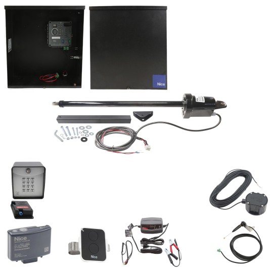 Nice Apollo 310TITANDUEL-FULLPACKAGE Swing Gate Opener Package W/ Wireless Keypad, Exit Wand & Battery Charger