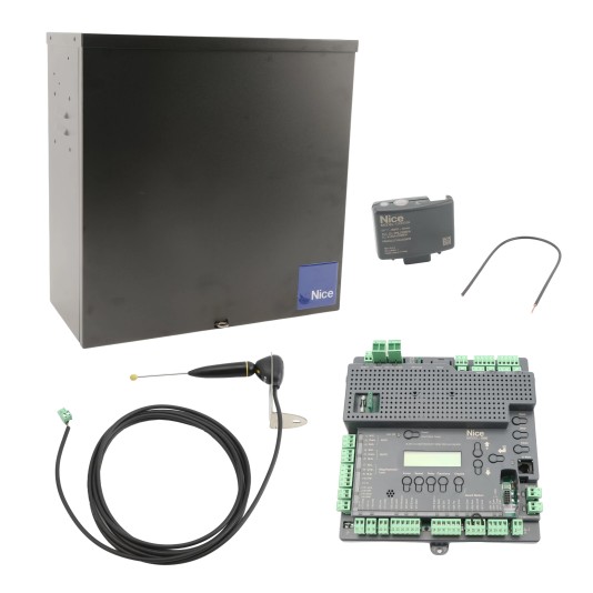 Nice Apollo 1050US Assembly Control System for Gate Automation w/ Control Box, OXI Receiver, ABF Antenna, Batteries, & Power Supply