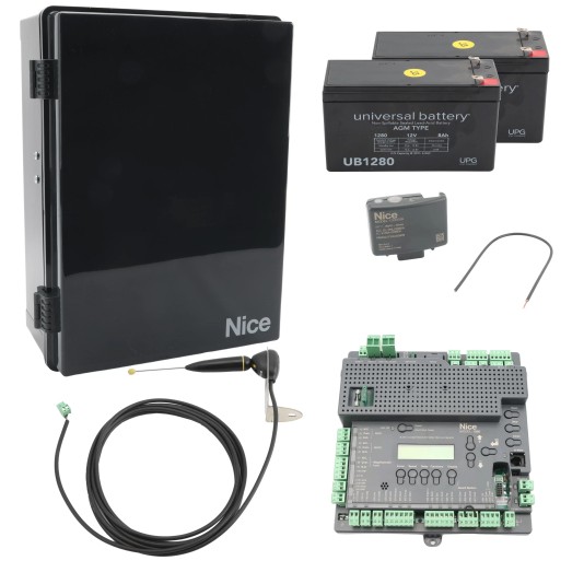 Nice Apollo 1050US Assembly Control System for Gate Openers w/ Control Box, OXI Receiver, ABF Antenna, Batteries, & Power Supply