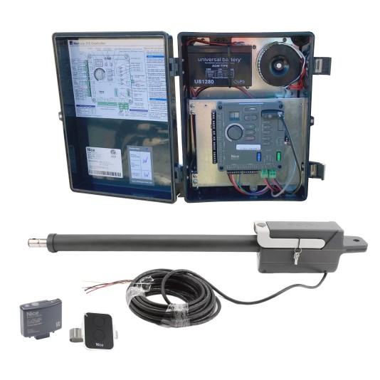 Nice Apollo Titan Arm AC Bundle w/ Mercury 310 Controller Swing Gate Opener Kit - O-T310-AC-BL