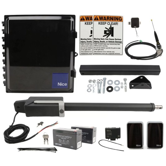 Nice Apollo TITAN12L1 AC Swing Gate Opener Kit With Battery Backup T12L1-AC-KIT