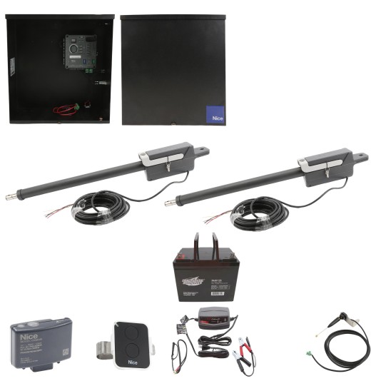 Nice Apollo Titan Dual Swing Gate Opener with 310 Control Board - 75 Ah Battery Included