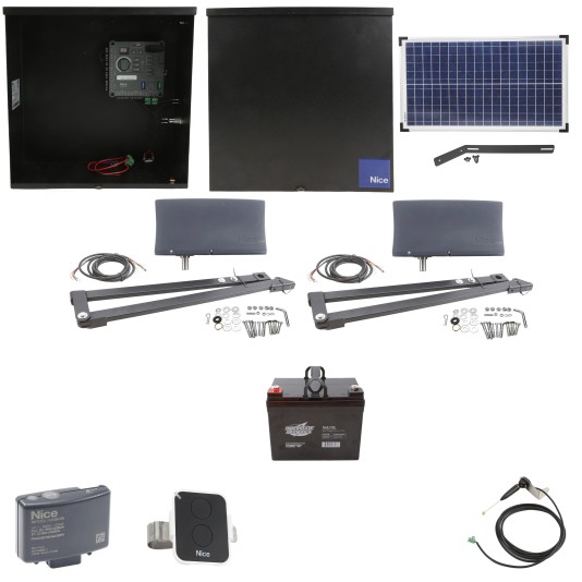 Nice Apollo Vanguard 3501 Dual Arm Swing Gate Opener with 310 Control Board and 35 Ah Battery
