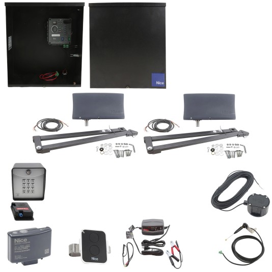 Nice Apollo 3600ETL-1k Vanguard Dual Swing Gate Opener Full Package w/ Entry/Exit Controls