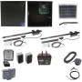 Nice Apollo 1501 Dual Arm Swing Gate Opener Complete Package with 1050 Control Board, 10W Solar Panel, and 75 Ah Battery 