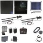 Nice Apollo 1051 Dual Arm Swing Gate Opener Complete Package with 1050 Control Board, 20 W Solar Panel, and 35Ah Battery