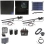 Nice Apollo 1501 Dual Arm Swing Gate Opener Complete Package with 1050 Control Board, 20W Solar Panel, and 75 Ah Battery 
