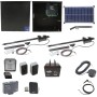 Nice Apollo 1501 Dual Arm Swing Gate Opener Complete Package with 1050 Control Board, 30W Solar Panel, and 75 Ah Battery 
