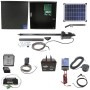 Nice Apollo 1500 Single Arm Swing Gate Opener Complete Package with 636 Control Board, 20W Solar Panel, and 75 Ah Battery