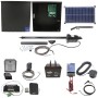 Nice Apollo 1500 Single Arm Swing Gate Opener Complete Package with 636 Control Board, 30W Solar Panel, and 75 Ah Battery